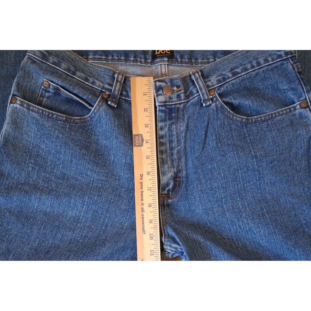 Lee Mens Regular Fit Denim Jeans 34x32 Blue Medium Wash Like New - Picture 10 of 13
